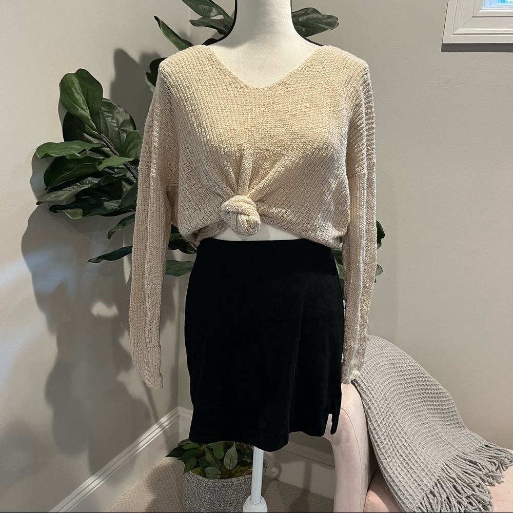 Velvet mini skirt